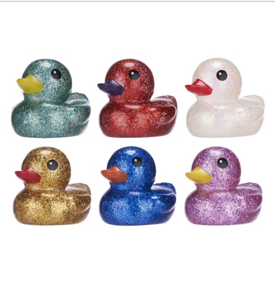 17CM GLITTERED DUCK 6 ASST