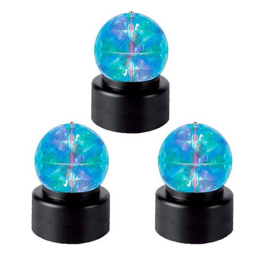 3 x Rotating Colourful Kaleidoscope Pattern Light Projector Sensory Crystal Ball Visual LED Mood Lamp