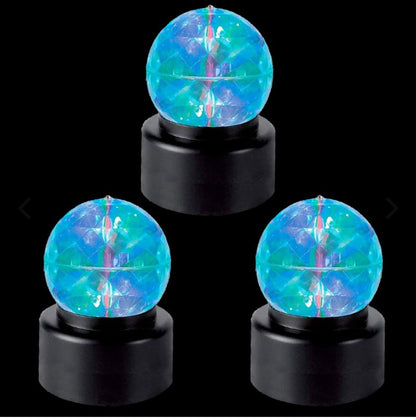 3 x Rotating Colourful Kaleidoscope Pattern Light Projector Sensory Crystal Ball Visual LED Mood Lamp