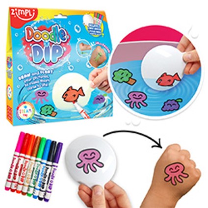 Zimpli Kids Doodle N' Dip Children's Fun Bath Arts and Crafts STEAM Activity