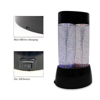 Sensory Light Twin Tornado Glitter Lamp Colour Changing LED Mood Light 27CM