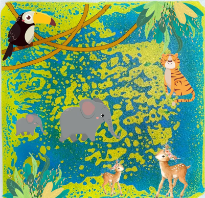Animal Themed Liquid Floor Tiles - Pack of 4