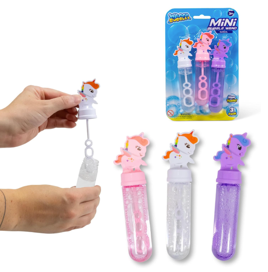 3pk Unicorn Mini Bubble Wands