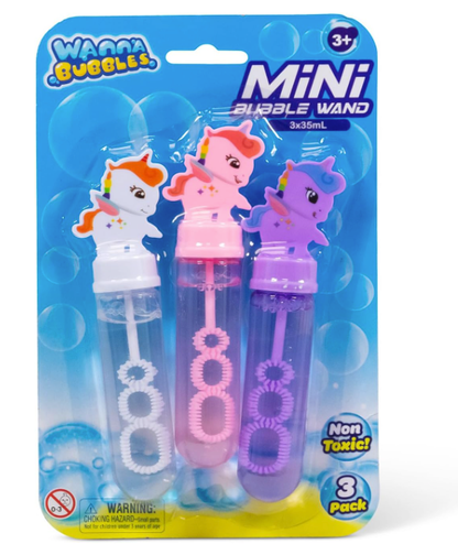 3pk Unicorn Mini Bubble Wands