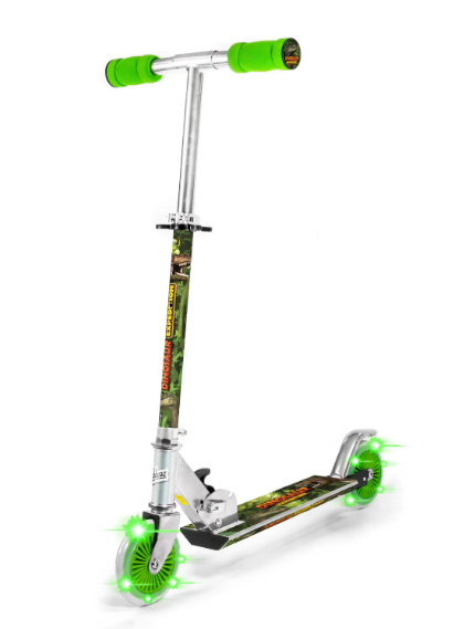 DINOSAUR EXPEDITION SCOOTER WITH LIGHT UP WHEELS