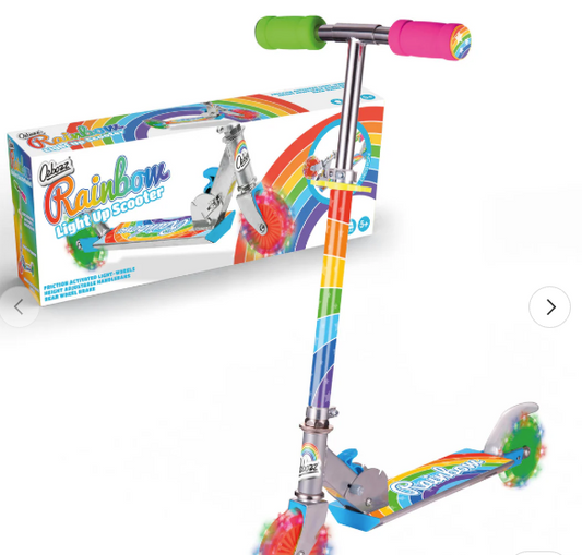 RAINBOW SCOOTER WITH FLASHING WHEELS