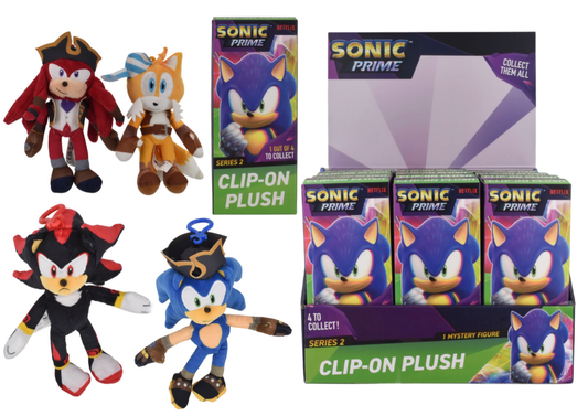 Sonic Clip On Plush In A Blind Box - Display Box