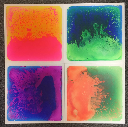 4 x UV Sensory Liquid Floor Tiles - SENsory Toys4U