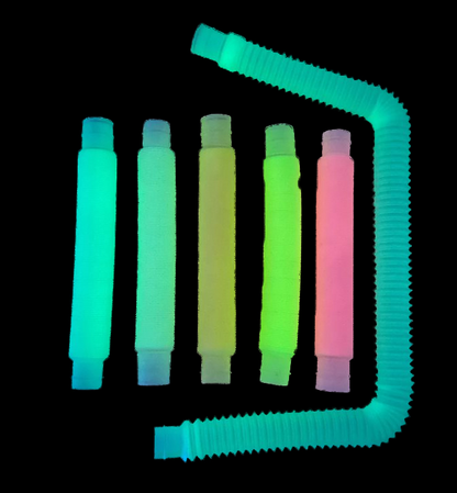 Glow in dark Fidget Stretch Tubes - 4 Pack - SENsory Toys4U